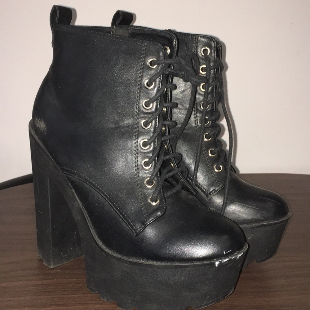 High heeled ankle boots